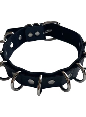 朋克pu皮革圆环项圈项链choker