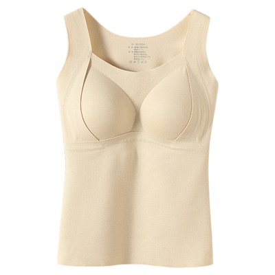 保暖德绒内衣加绒加厚胸垫一体