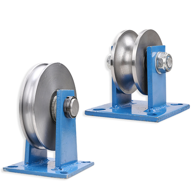 加重型U型钢丝绳滑轮/槽钢轨道轮子大铁门槽轮/弯管轮圆管轮导轨