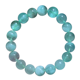 天然冰透绿柱石单圈手链海蓝宝绿水晶摩根石手串情侣款饰品送礼物