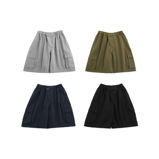 oddtails男童短裤夏季纯棉透气2026新款儿童户外工装运动休闲裤子