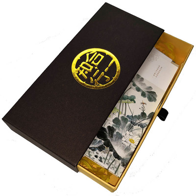 水墨荷花书签古风国学礼品