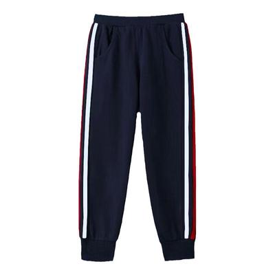 两道杠藏青色夏季儿童校服裤子