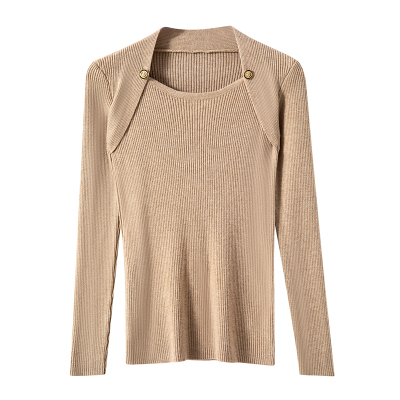 宁馨曼套头修身长袖打底衫毛衣