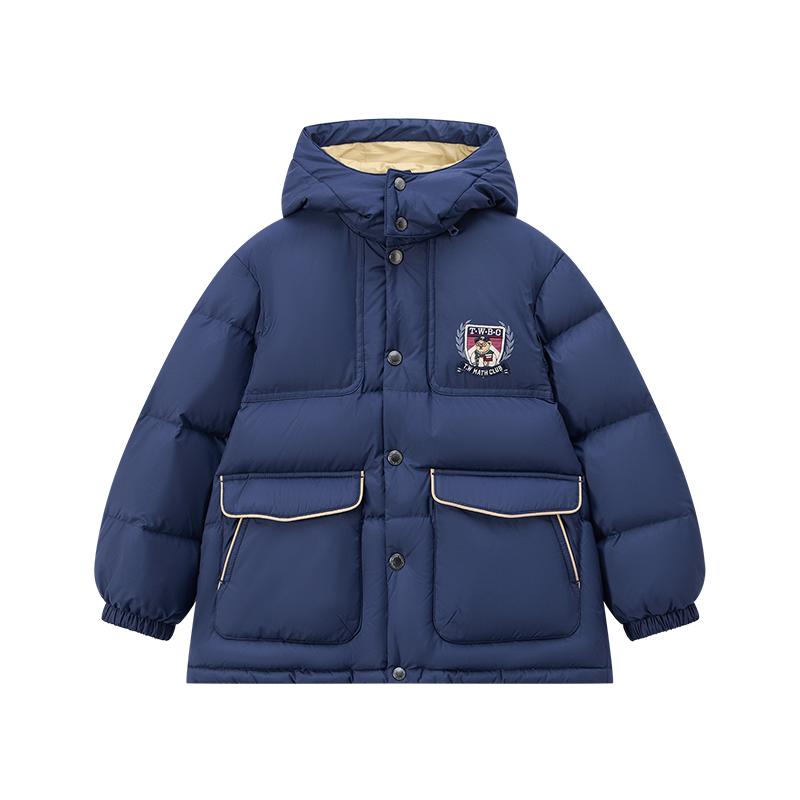 TeenieWeenie Kids小熊童装25年新款冬男女童连帽三防羽绒面包服