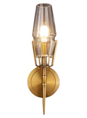 led北欧后现代轻奢卧室简约全铜