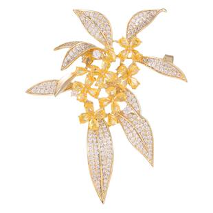 【紫罗兰正版】叶桂胸针高档女精致个性百搭桂花别针小众设计感