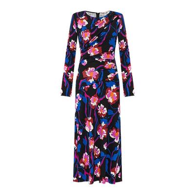 DVF彩色浮动花朵图案连衣裙