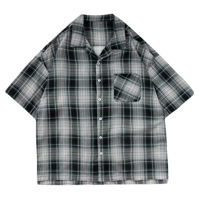 BCALM【轻量格子衬衫】复古短袖