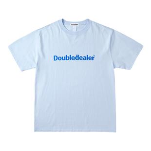 DoubleDealer情侣短袖重磅t恤男士纯色简约纯棉字母夏季宽松潮牌