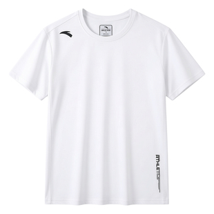 安踏短袖男款2026新款冰丝t恤男训练跑步健身速干针织衫运动上衣