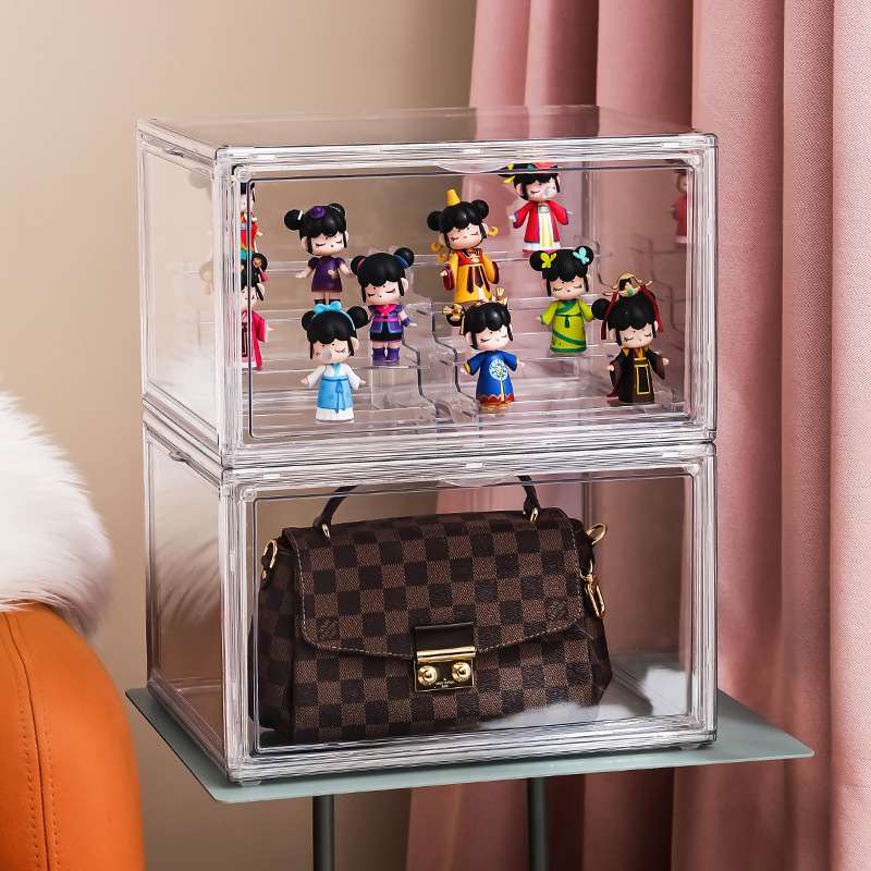 全透明储物间组装鞋盒收纳整理可展示放手办玩具叠小批量墙办手盒