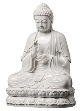 戴玉堂陶瓷摆件《46公分说法如来》德化白瓷林建平释迦牟尼佛像