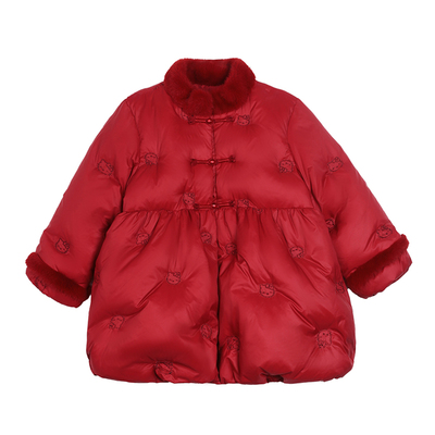 小O宝OKids童装女宝宝花苞羽绒服