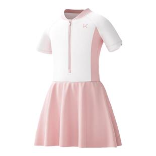 Keep儿童泳衣女童2026新款连体裙式中大童泡温泉女孩保守防晒泳装