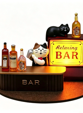 黑猫酒吧调酒师氛围感咖啡店摆件