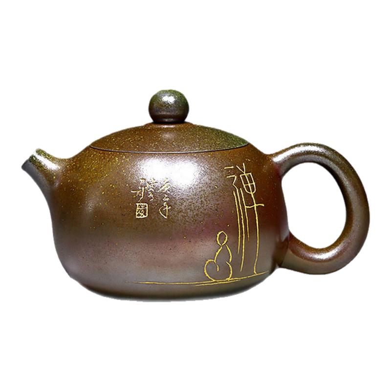 钦州坭兴陶柴烧壶精品柴窑西施壶纯手工中式复古家用家具泡茶壶