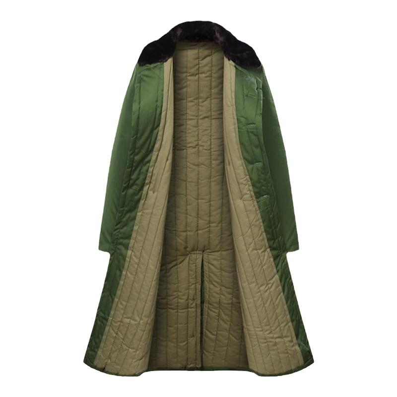 军大大衣男冬季加绒加厚长款东北绿棉袄零下冷库防寒服老式棉大衣