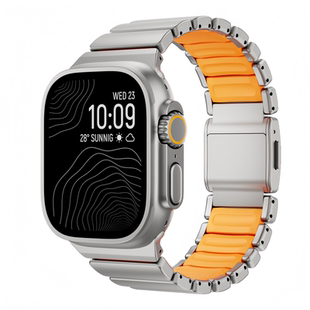 ERFG适用AppleWatch Ultra3表带磁吸纯钛合金属苹果S11轻奢表带iwatch10表链高级感气质风S9不锈钢S8创意49mm
