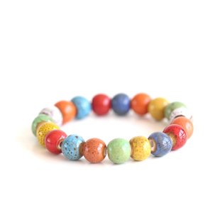 一缕瓷彩虹圆珠情侣陶瓷景德镇手串民族风新中式瓷手链首饰礼品