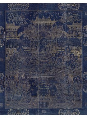 日本曼荼罗靛蓝复制挂轴装裱佛画