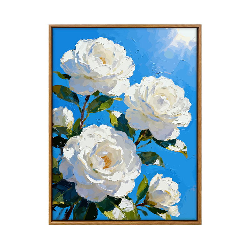 雅调山茶花diy数字油画手绘材料