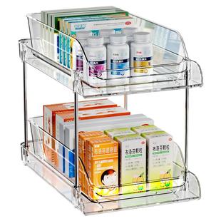 药箱收纳盒常备急救药物整理抽屉式家用大容量柜内药品分层置物架
