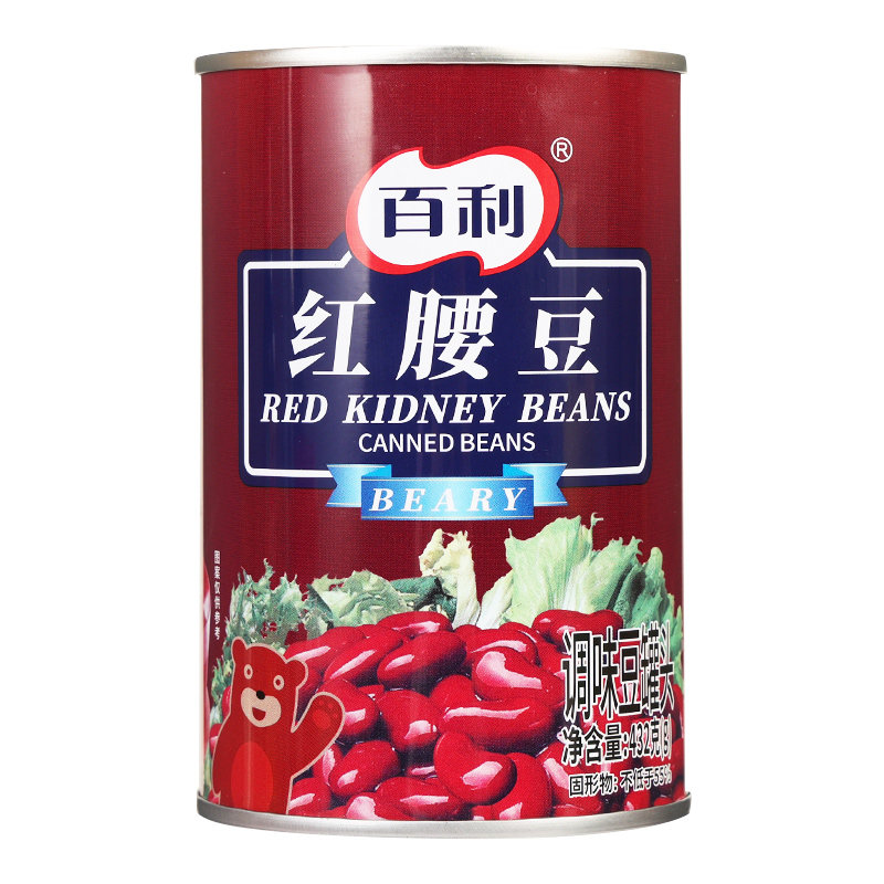 百利红腰豆罐头432g商用即食大粒红豆芸豆西餐沙拉甜品烘焙原料