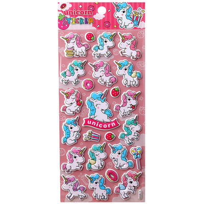独角兽立体小泡sticker粘贴纸