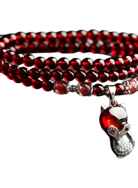 天然石榴石手链女款配搭