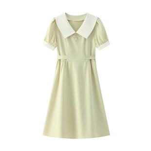 奈格薇儿小个子多巴胺穿搭连衣裙女夏2026新款收腰娃娃领长款裙子