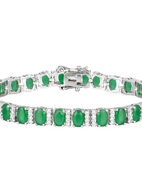 KREAM 椭圆沙漠绿钻手链男嘻哈女欧美潮流轻奢情侣手饰高级感礼物