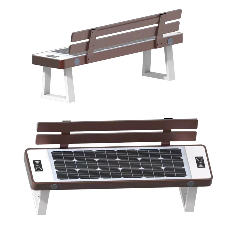 户外太阳能智能座椅光伏桌椅长小区公园广场室外定制公共休闲条凳