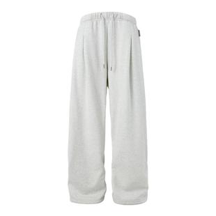 BJHG不计后果白色卫裤男冬季加厚潮牌长裤宽松直筒阔腿香蕉裤子女