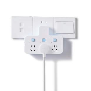 公牛插座一转多分控品字形拓展不带线转换器多功能插排