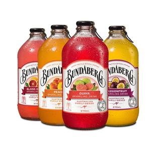 【百补】澳洲进口宾得宝Bundaberg网红姜汁汽水果汁气泡水饮料4瓶