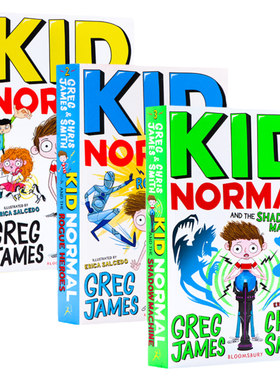 麻瓜小子系列4册全套英文原版 Kid Normal 超级英雄 麻瓜小孩 儿童文学小说 青少年读物 英语阅读提升中小学生英语课外阅读 插图