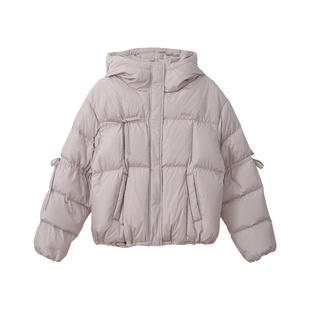 【张元英同款】rolarola25年冬连帽短款羽绒服加厚宽松休闲外套