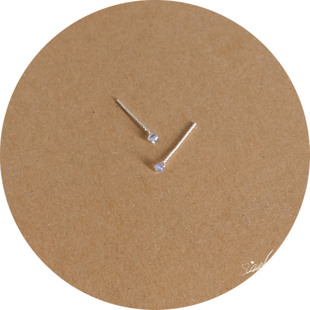 手工极小2/3mm天然灰月光石彩光蓝光足银999纯银耳钉耳骨钉迷你女