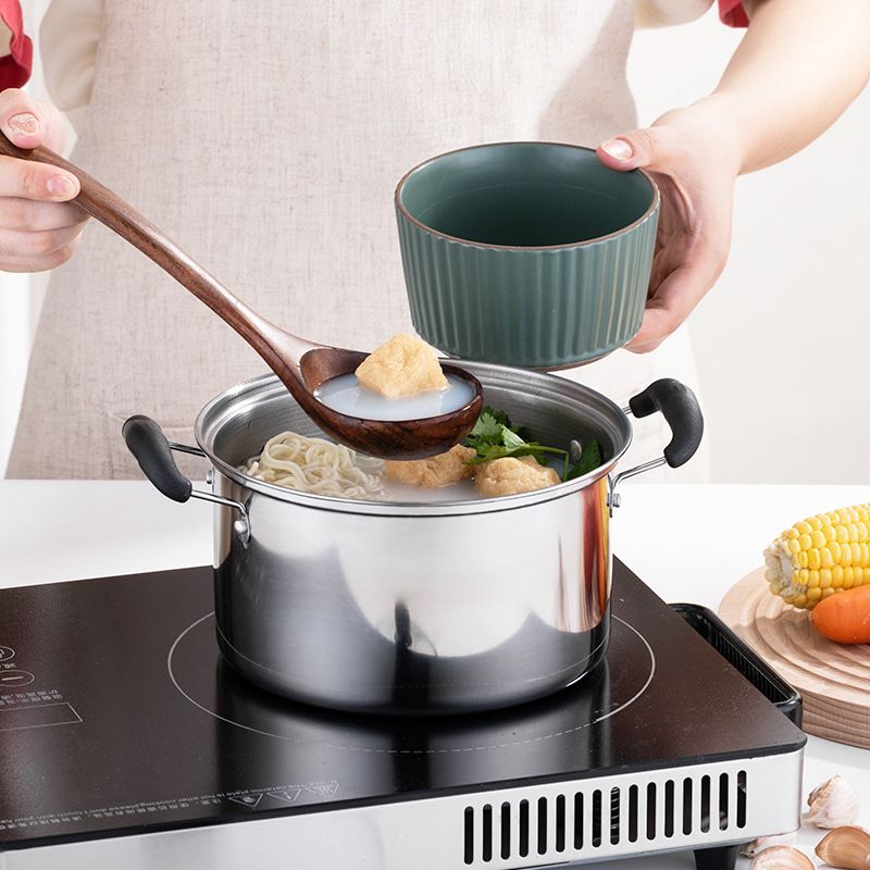 2不锈钢锅直型小汤锅礼品实用电磁炉锅小锅锅高双美式锅煲汤具柄