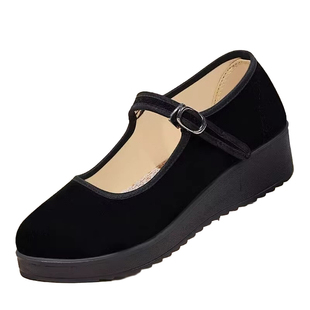 老北京布鞋女鞋新款软底2025黑色上班防滑工作鞋子旗舰店平底浅口