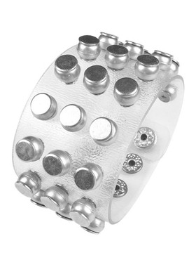 银色圆球螺丝扣潮透明软塑料手链