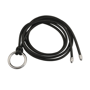 皮绳腰带圆配裙子真皮高端女式连衣裙皮质线状加长款腰绳黑色配饰