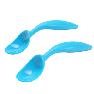 香港Galaxybaby宝宝训练学吃饭勺子婴儿童餐具弯头勺辅食碗勺套装