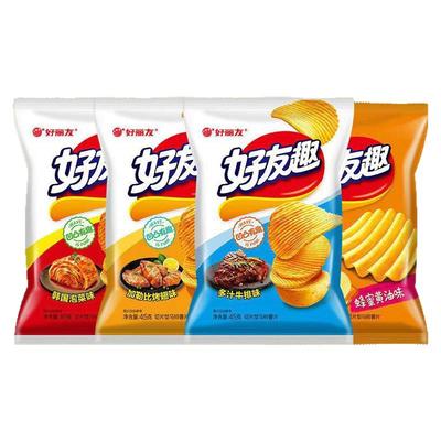 好丽友好友趣薯片加勒比烤翅牛排蜂蜜黄油泡菜味45g/70g袋装零食