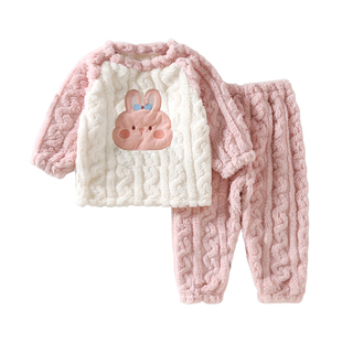 【2折专区】折扣店撤柜  珊瑚绒套装儿童居家服男女可爱分体套装