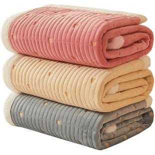 牛奶绒床单单件冬季单人珊瑚法兰绒床单绗缝夹棉加绒加厚睡单垫单