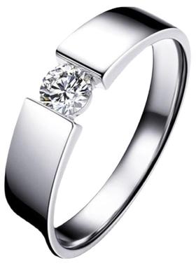 莫桑石1克拉结婚钻戒戒指