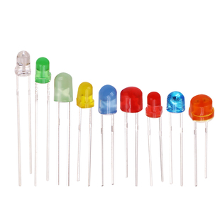 LED发光二极管F3/3mm圆头有边短脚带色 白光红蓝绿黄 直插LED灯珠