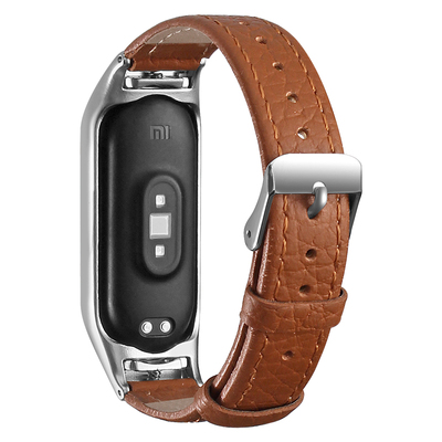 适用于米环10/9荔枝纹皮质表带女